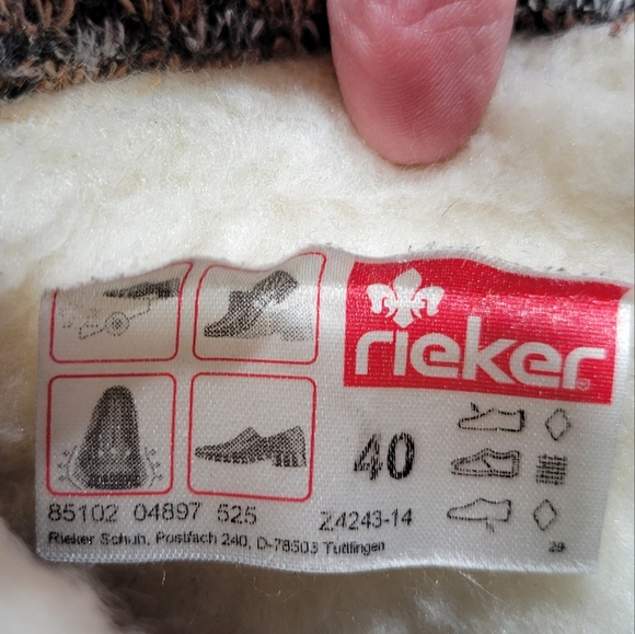 Reiker Z4243-14 Boot Lace Up Warm Fuzzy Lining Lace and Zip Size 40 - Picture 15 of 15